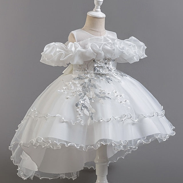Floral Party Girls' Dress Flower Kids Wedding Short Sleeve FashionChic