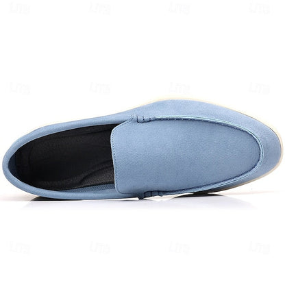Loafers Men's Slip-On Blue Faux Light – Breathable Casual FashionChic