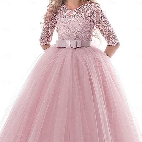 Wedding Flower Colored Girls' Girl Solid Dress Kids FashionChic