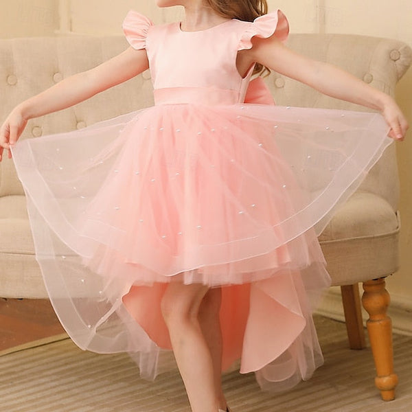 Kids Solid Color Flower Girl Girls' Party Dress FashionChic