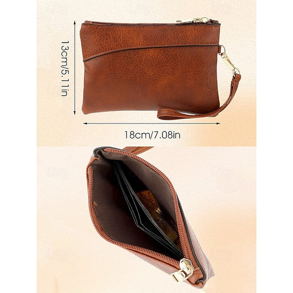 Set Women's Leather Bag Hobo with Matching Wallet Faux FashionChic