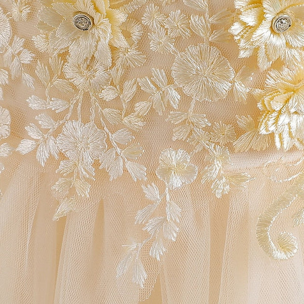 Girls' Wedding Kids Colored Party Dress Solid Sleeveless FashionChic