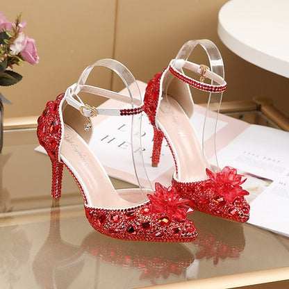 Women's High Heel – Purple Rhinestone Sandals Elegant FashionChic