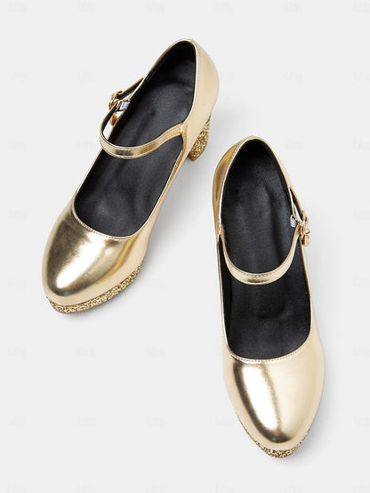 Heel Gold Sparkly Glitter Mary Block Pumps – Jane Women's FashionChic
