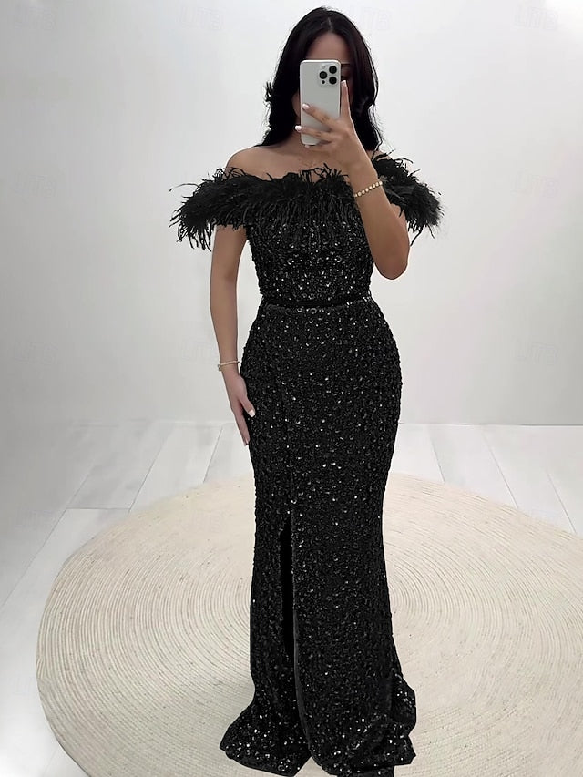 Dress Gown Elegant Evening Floor Formal Mermaid Length FashionChic