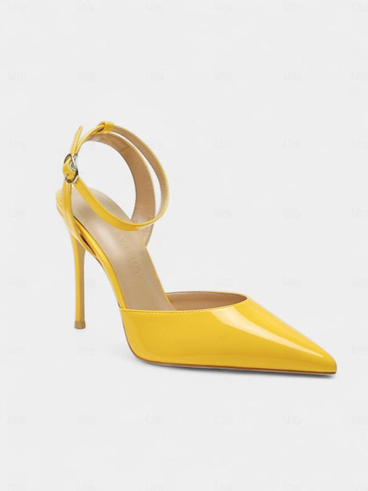 Slingback Stiletto Heels Women's - Patent Leather Nude FashionChic