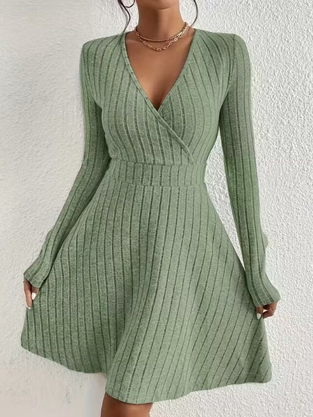 Women's Knee Length Dress Sweater Dress A Line Dress