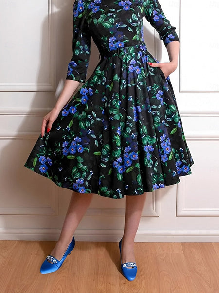 Satin Kitten Blue Heels Women's Rhinestone with FashionChic