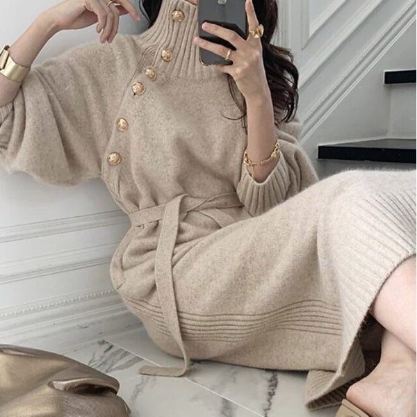 Women's Sweater Dress Jumper Dress Winter Dress Knee Length