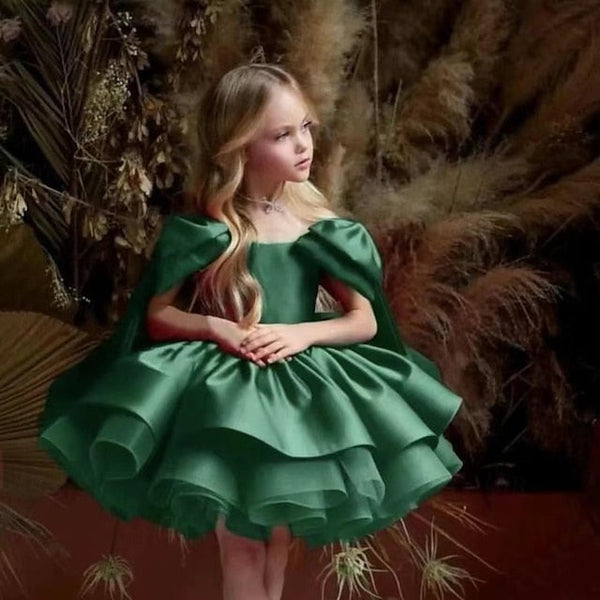 Color Party Dress Flower Kids Girls' Girl Solid FashionChic