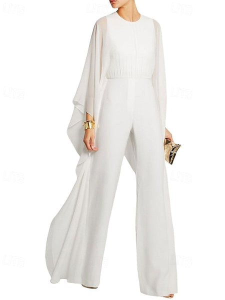 Simple Cape Mother Elegant Jumpsuit Bride Dress of the FashionChic