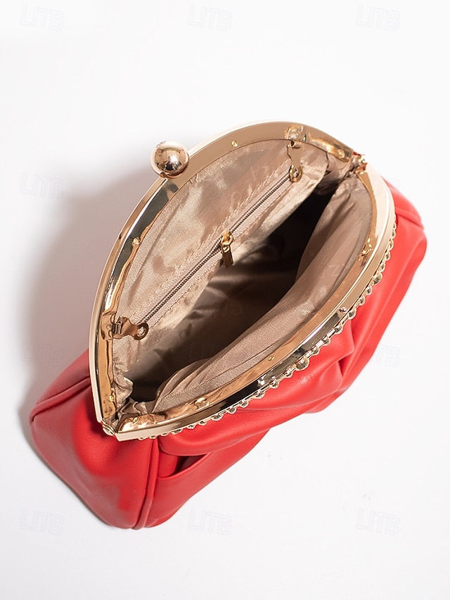 Evening – Rhinestone Women's Clutch Leather Bag Faux FashionChic
