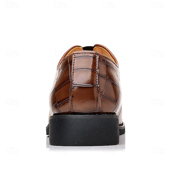 Shoes Pattern Men's Burgundy – Dress Crocodile Slip-On FashionChic