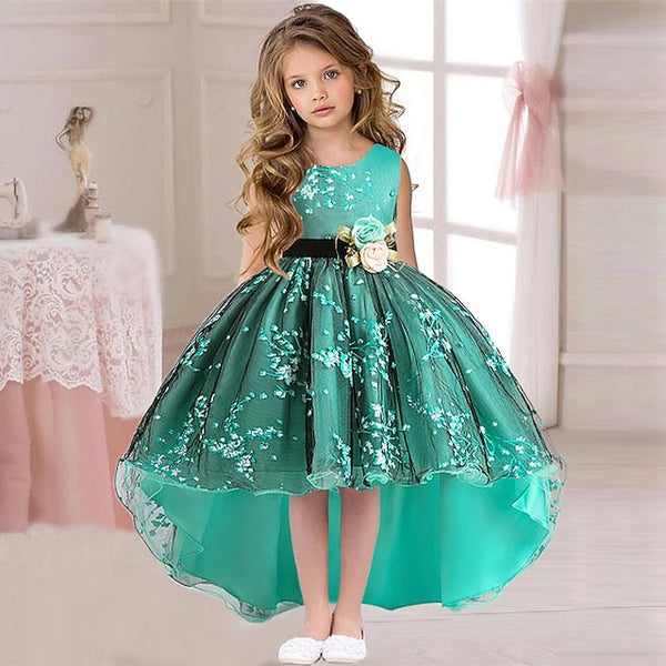 Sleeveless Floral Girls' Kids Solid Dress Wedding Colored FashionChic