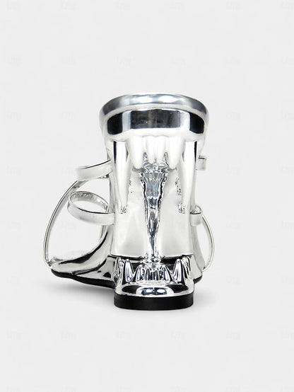 - Gold Sandals Unique Heel Design Flat with Metallic Sculpted FashionChic