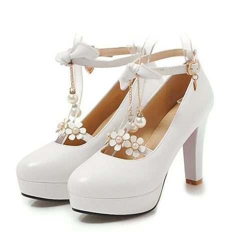 Mary Wedding Elegant Heels �?Platform Girls' Jane White FashionChic