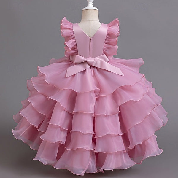 Asymmetrical Party Floral Dress Girls' Kids FashionChic