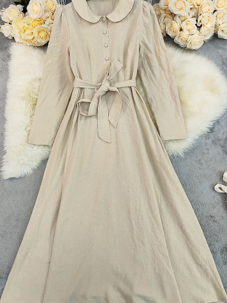 Women's Midi Dress Cotton Linen Dress Fashion Modern Daily FashionChic