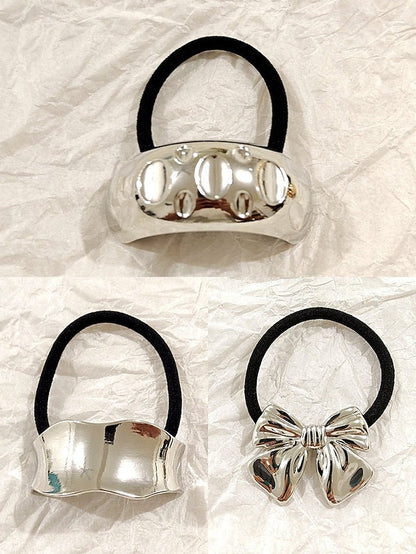 Gold Scrunchies Hair - Tone Elastic with Band Women's FashionChic