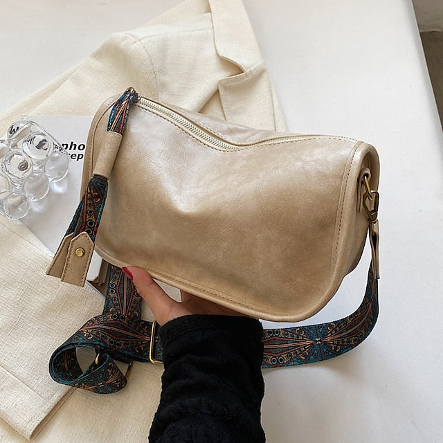 with Vintage Leather Bohemian Strap Handbag – PU Women's FashionChic