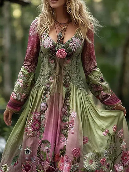 Women's Maxi Dress A Line Dress Fit And Flare Dress Vintage FashionChic