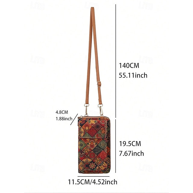Women’s Boho Vintage Bag with Adjustable Crossbody Phone FashionChic