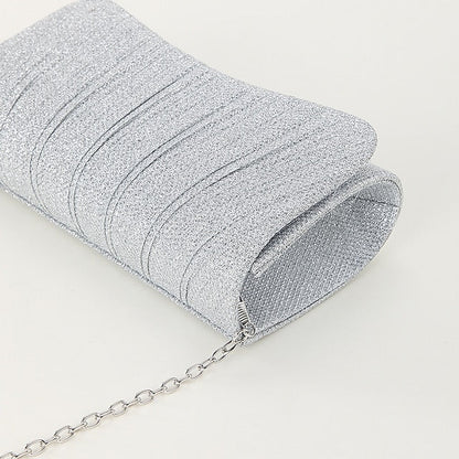Women's – Evening Purse Clutch Elegant Glitter Silver FashionChic