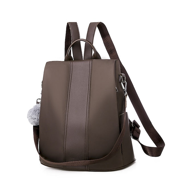 Convertible Pom Backpack Faux Purse Leather with Women's FashionChic