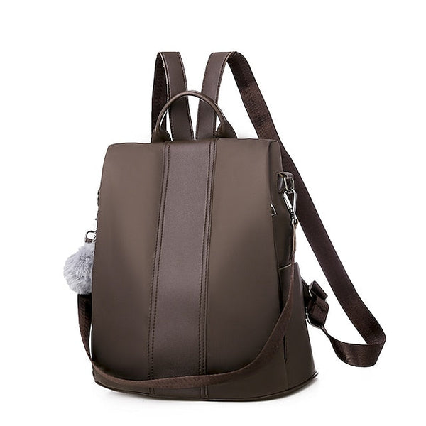 Purse Women's Faux Convertible Leather Backpack with Pom FashionChic