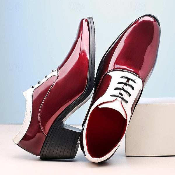 Faux Shoes White Oxford and Red Leather Men's Patent – FashionChic