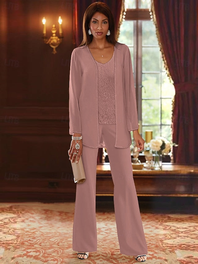 Wedding 3 Formal Beach Pantsuit Piece the Mother Bride of FashionChic