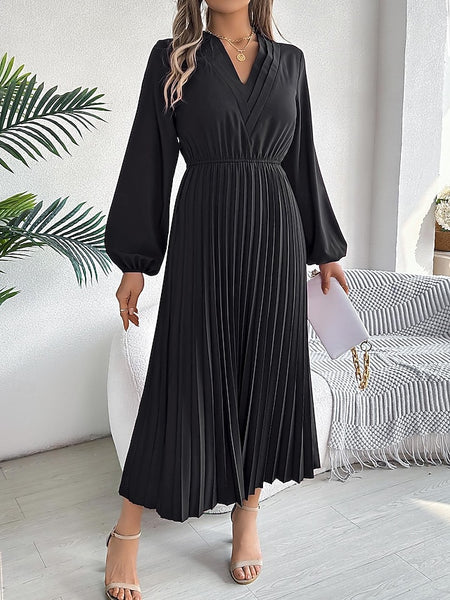 Women's Work Dress Satin A Line Dress Fashion Office Long
