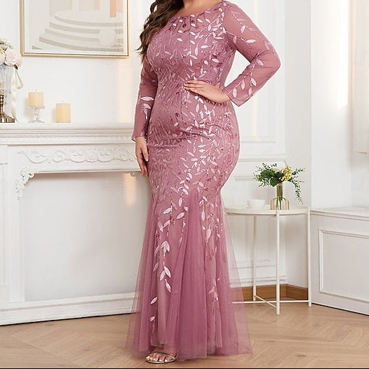 Gown Trumpet Evening Sparkle Floor Formal / Dress Mermaid FashionChic