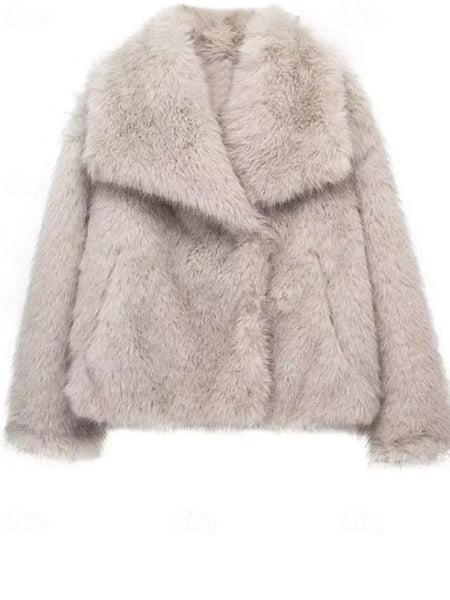 Warm Furs Coat Buttons Women's Comfortable Faux Fur FashionChic