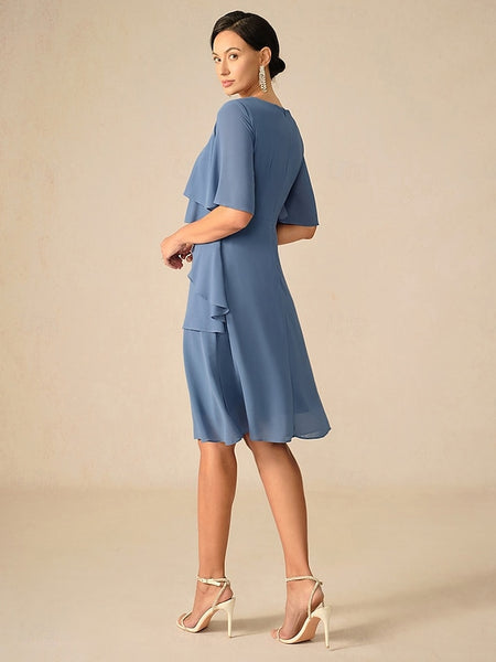Women's Wedding Guest Cocktail Dress Ruffle  Elegant