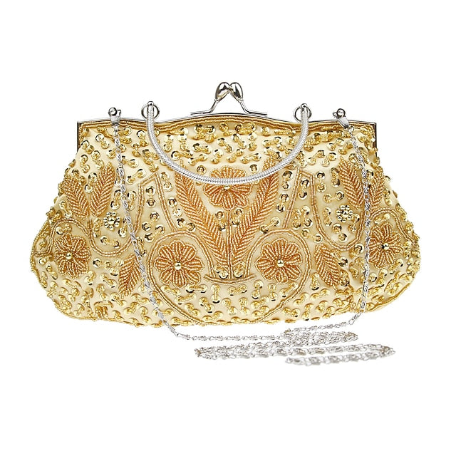 Vintage Evening Clutch Beaded Purse White Women's – FashionChic