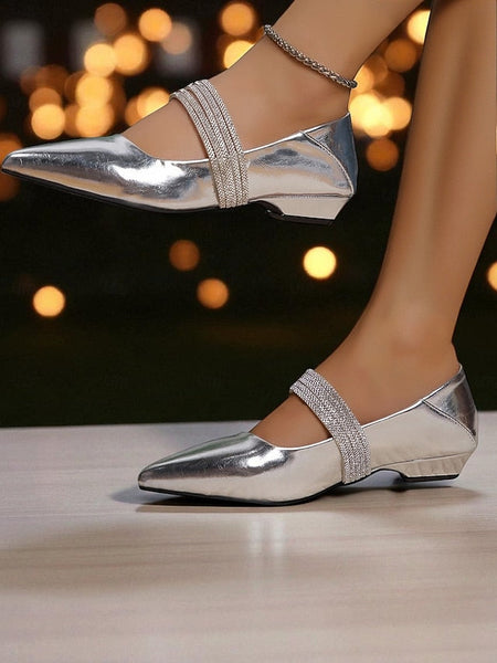 Women's Black Flats Patent Toe Elegant Pointed - Leather FashionChic