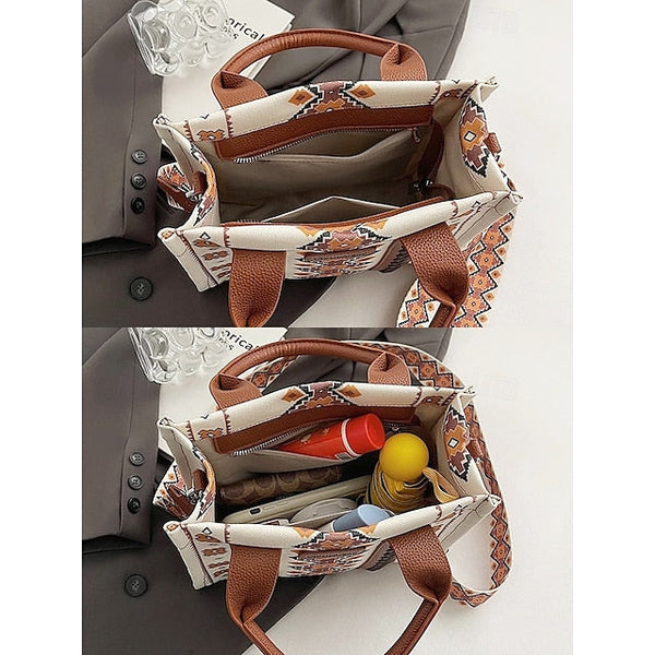 – Ethnic Bag Vintage-Inspired Women's Tote Print Boho FashionChic