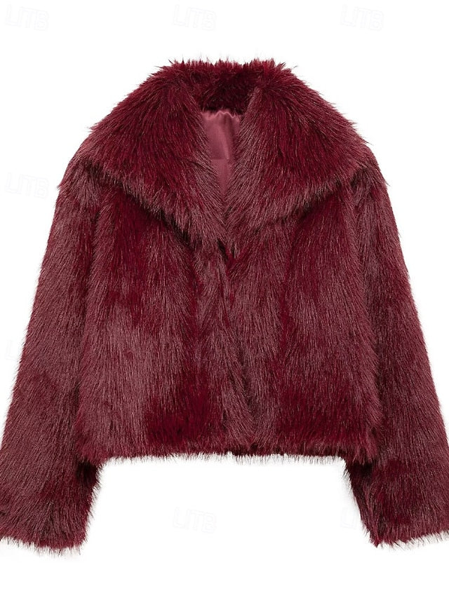 Faux Warm Comfortable Coat Leathers Furs Fur Women's FashionChic