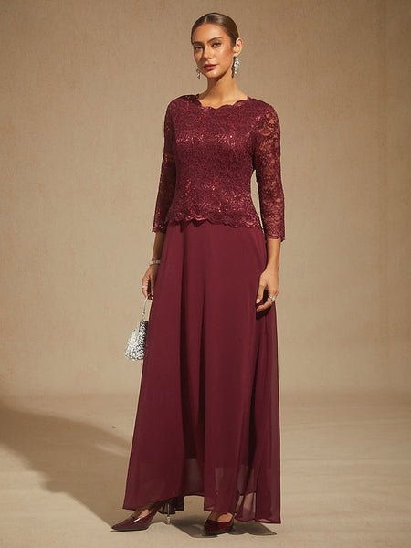 Women's Maxi Dress Chiffon Dress Lace Sequins Embroidered FashionChic