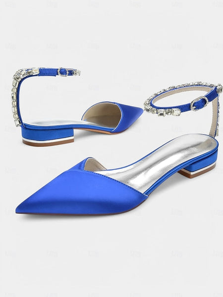 Black Chic Crystal-Ankle Shoes with Satin Strap – Wedding FashionChic