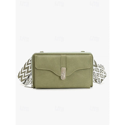 Crossbody Faux Women's Geometric Bag Pattern with Leather FashionChic