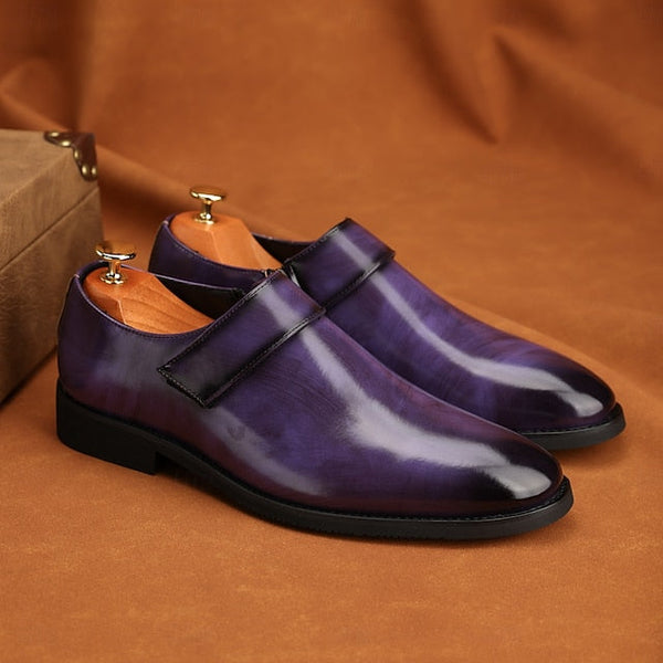 Dress Loafers Leather Brown Shoes Men's Business Slip-On FashionChic