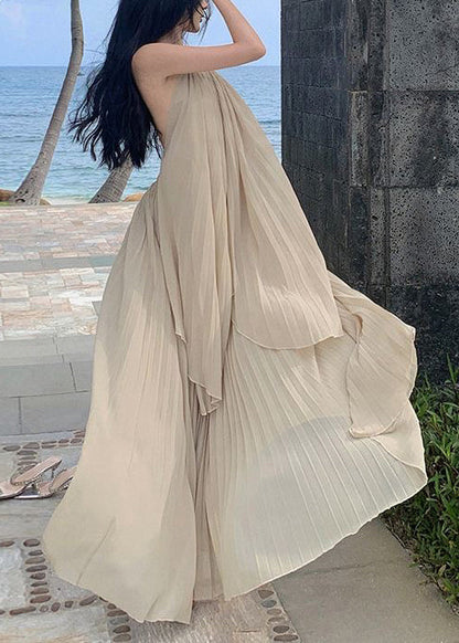 Vacation Organ Pleated Asymmetrical Backless Two Pieces Set Dress TT1030 shopify