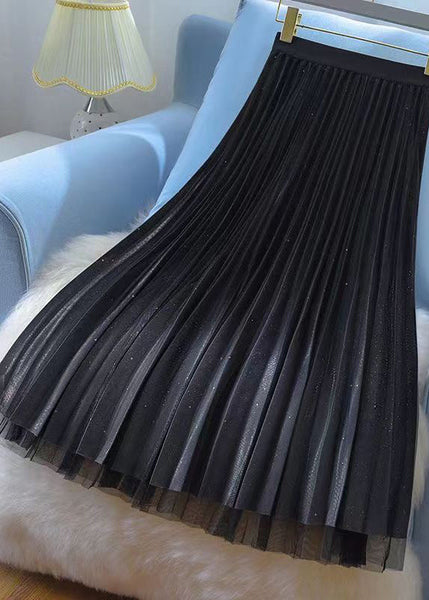 French Blue Starry Sky Wear On Both Sides Tulle Pleated Skirt Spring AJ1009 shopify