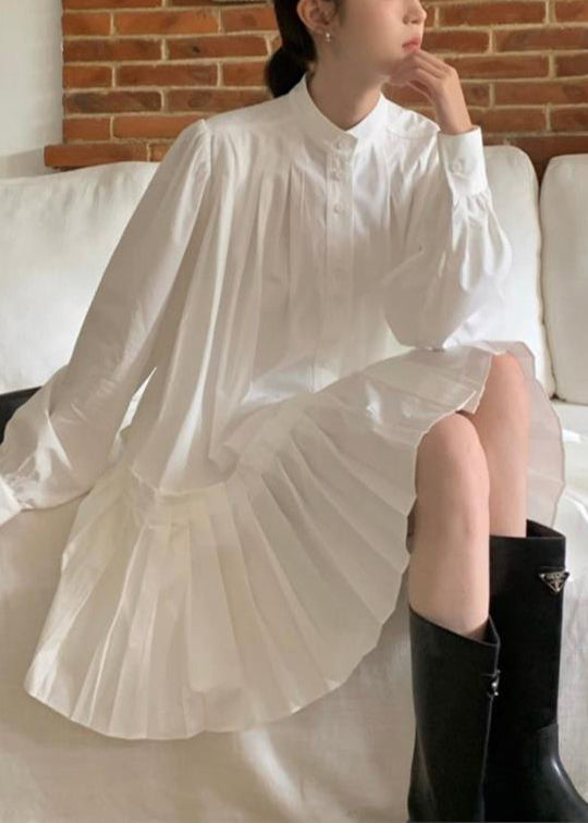 Spring Oversized White Dress Art Cotton Wrinkled Shirt FashionChic