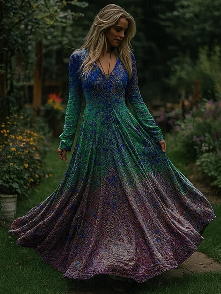 Christmas Women's Maxi Dress Pleated Dress Party Casual FashionChic