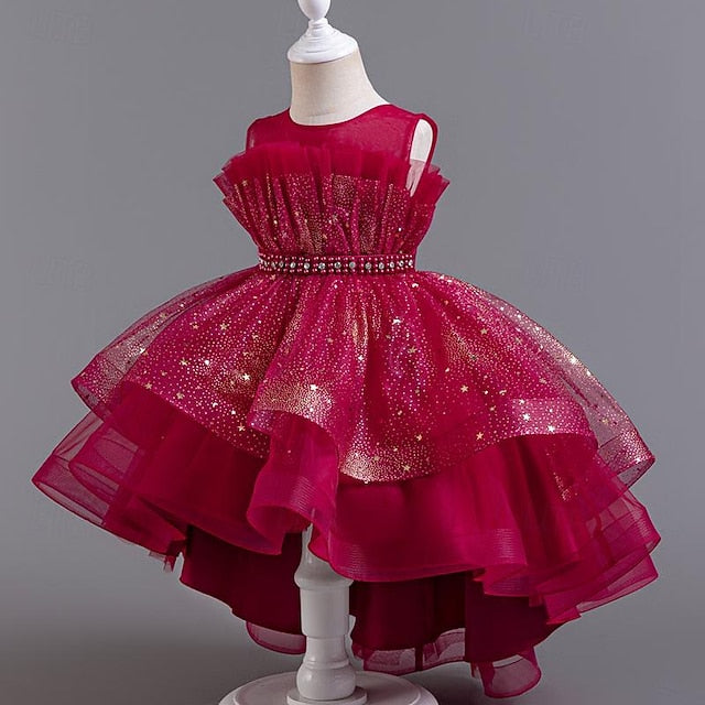 Sleeveless Dress Girls' Party Kids Girl Sequin Flower FashionChic