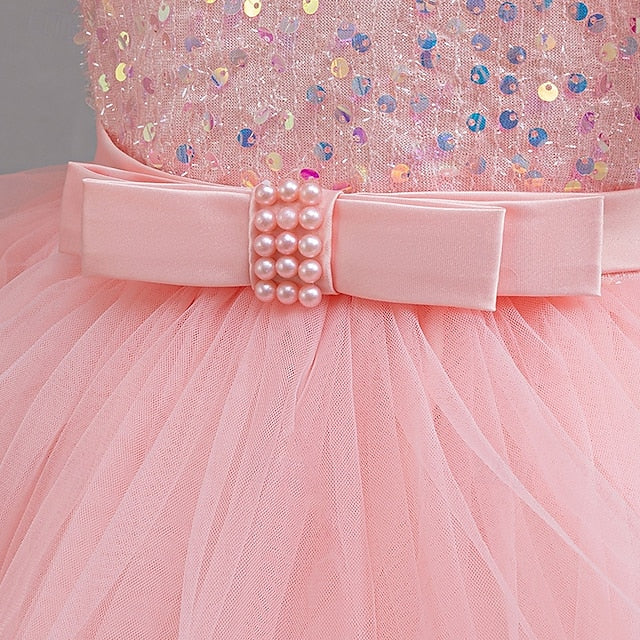 Girls' Wedding Sleeveless Dress Kids Party Special Sequin FashionChic