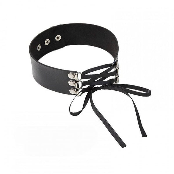 Design Black Choker Lace-up Punk FashionChic